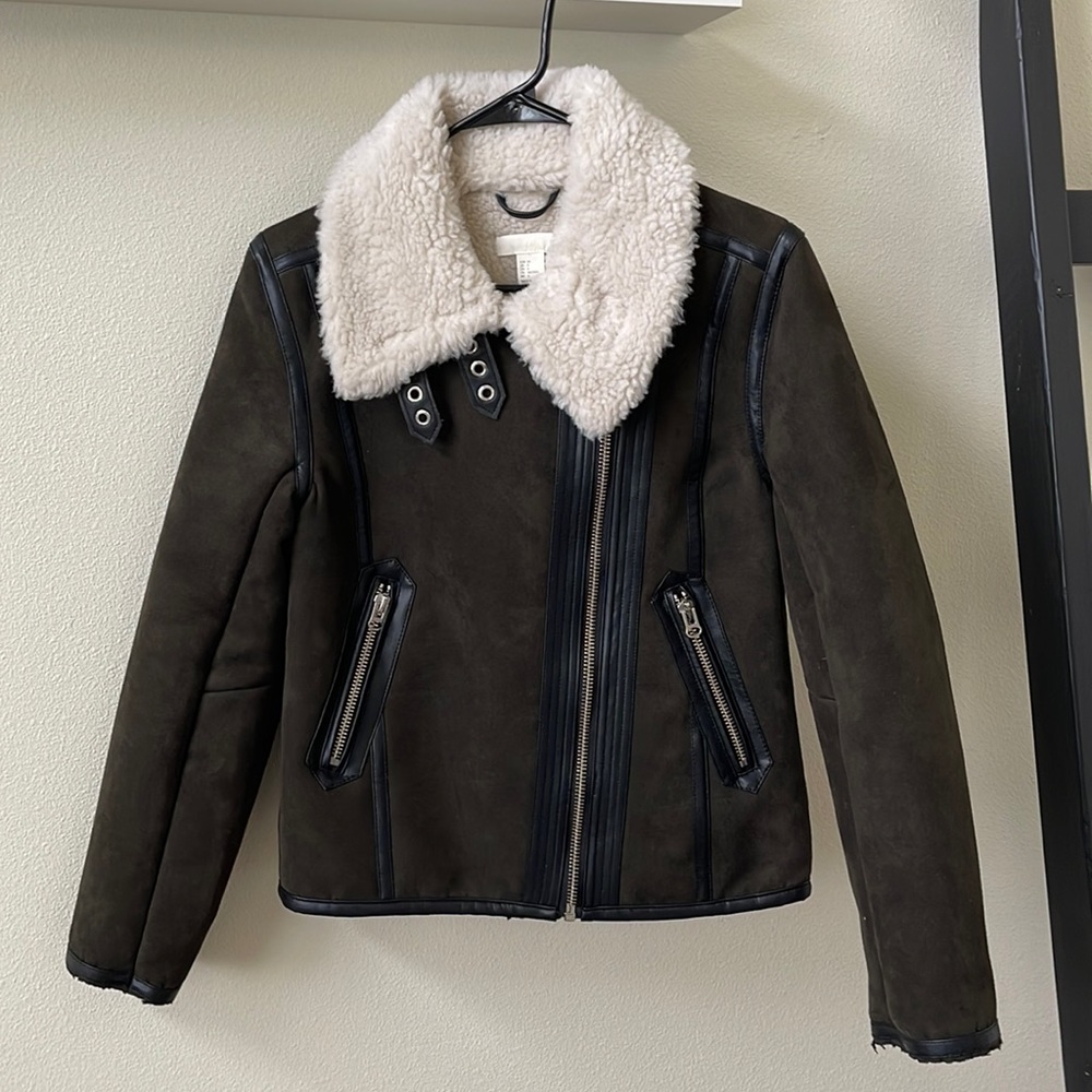 H&M suede biker jacket